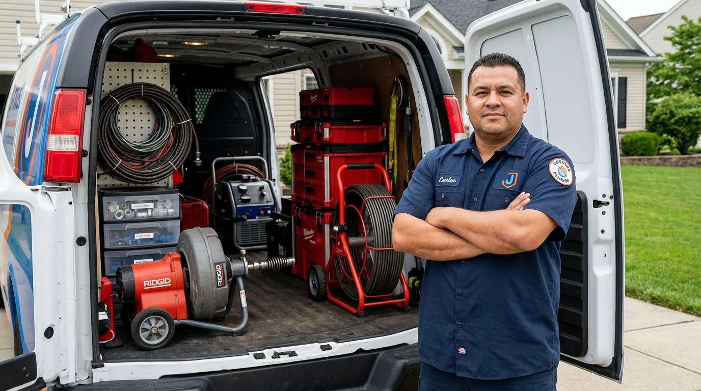 Professional drain cleaning equipment and Johns Plumbing LLC plumber in Port Richey