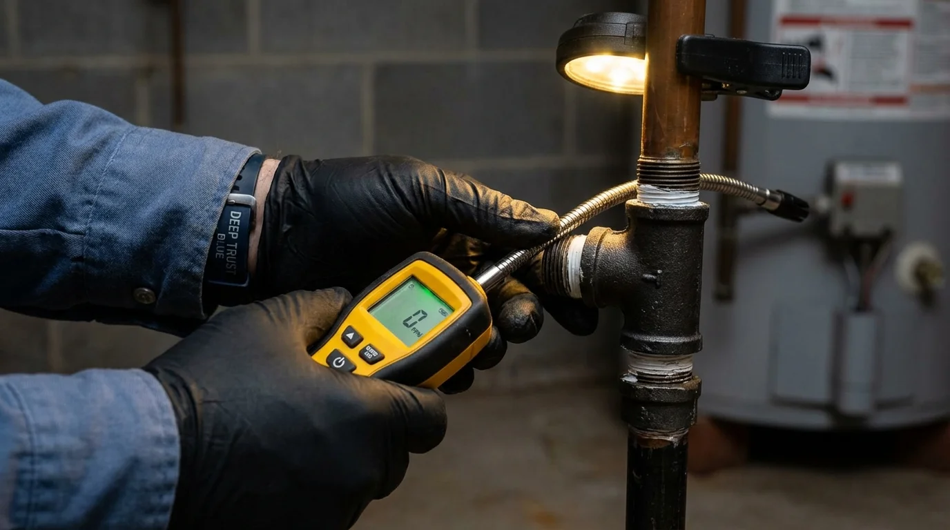 Gas leak detection with electronic sniffer by Johns Plumbing LLC in Port Richey